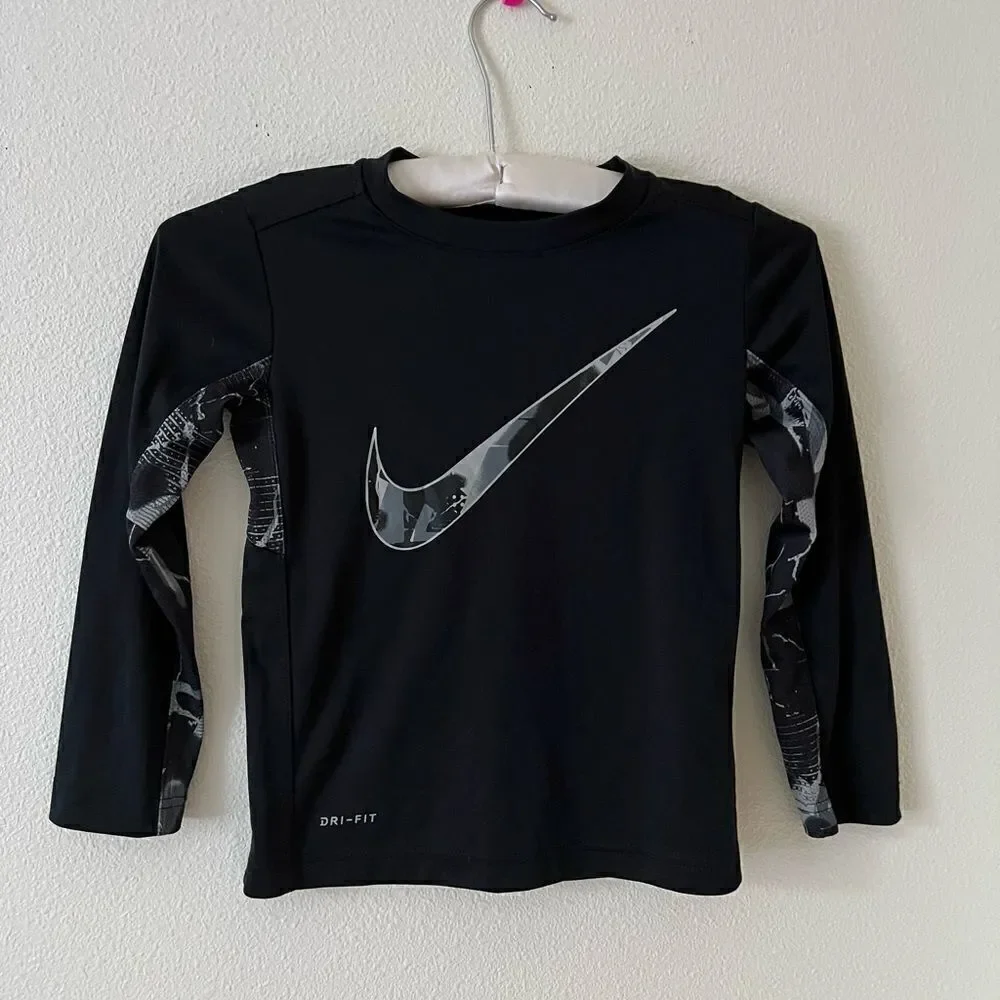 Nike Spray Painted Swoosh Long Sleeve Tee Shirt